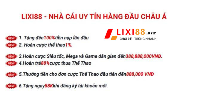 Tổng hợp khuyến mãi tại Lixi88 