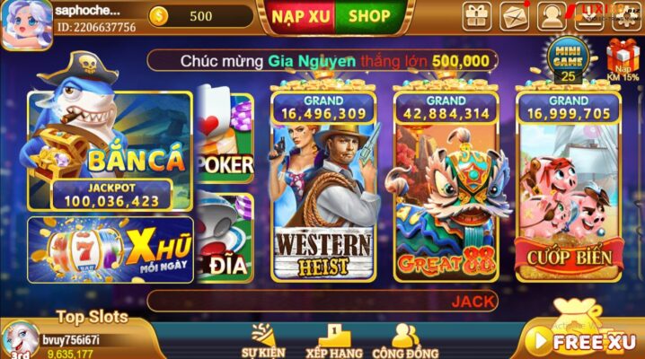 Giao diện Xuvang777 có các gam màu nổi rực rỡ