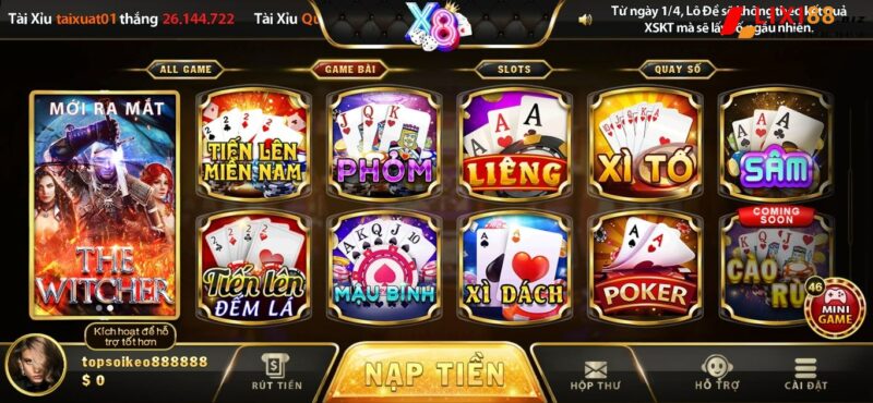Kho game X88 rất đa dạng với các trò giải trí thú vị