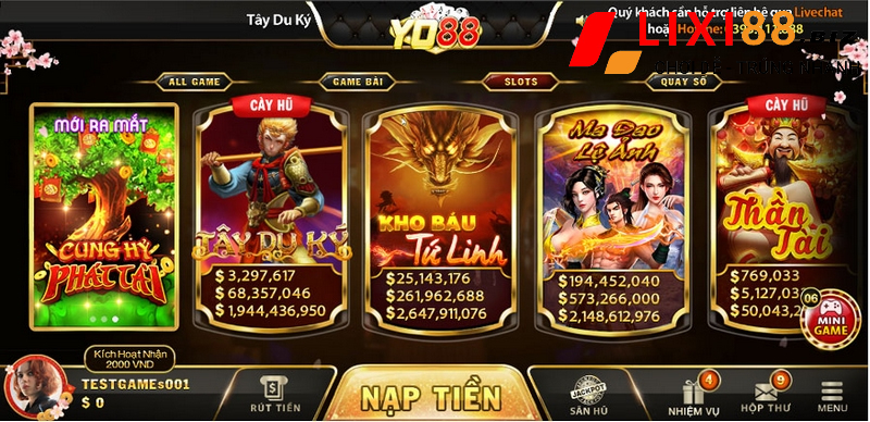 Trải nghiệm slot game hấp dẫn tại Yo88