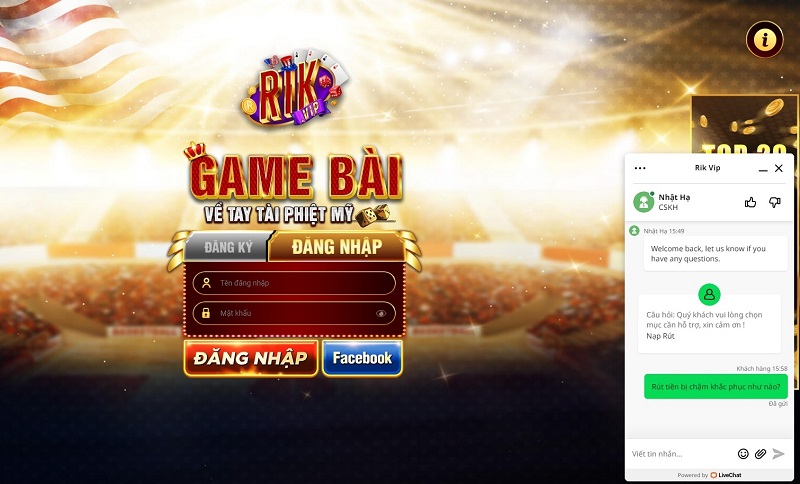 Cổng game rikvip mang lại tỷ lệ đổi thưởng cực cao