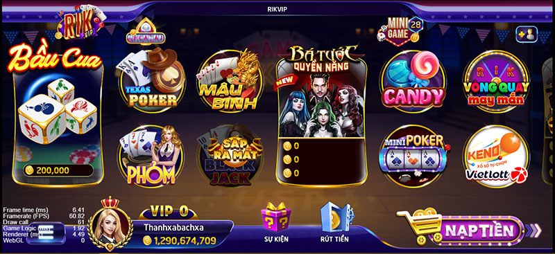 Cổng game rikvip sở hữu kho game lên tới hàng trăm