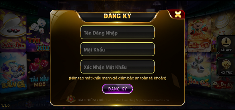 Form đăng ký đơn giản cùng vic club