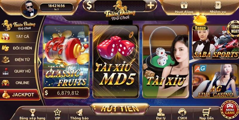 Giao diện thân thiện, dễ tương tác của cổng game tdtc