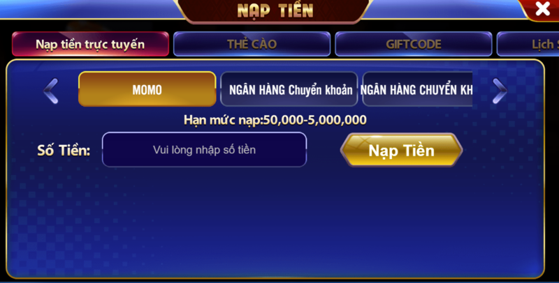 Hướng dẫn nạp tiền tại cổng game đổi thưởng bossfun cực an toàn
