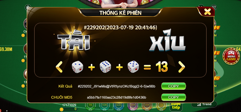Nắm rõ luật chơi và thống kê phiên khi chơi tài xỉu md5