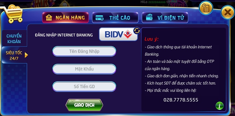 Thao tác nạp tiền rikvip chỉ với 4 bước đơn giản